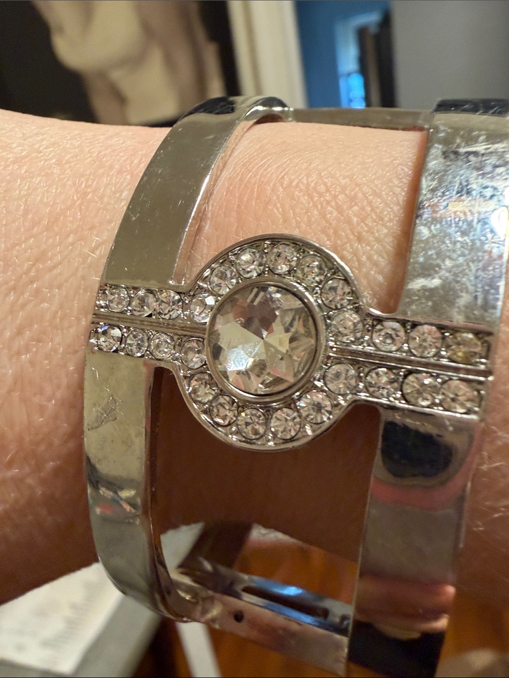 Silver Crystal-Accent Cuff Bracelet - Women's Jewelry